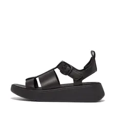 FITFLOP - - F-MODE SANDALIAS FISHERMAN DE CUERO CON FLATFORM - Negro
