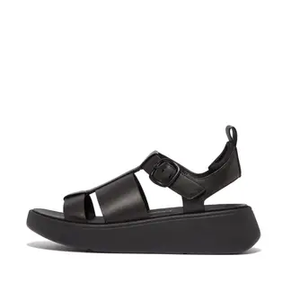 FITFLOP - F Mode Sandalias Fisherman de Cuero con Flatform - Negro