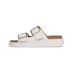 FITFLOP - - GEN-FF SANDALIAS DE CUERO DE DOS TIRAS CON HEBILLA - Blanco Urbano
