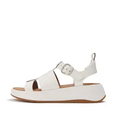 FITFLOP - - F-MODE SANDALIAS FISHERMAN DE CUERO CON FLATFORM - Blanco Urbano
