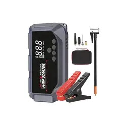 TELEVENTAS COM - Arrancador de Batería 12V con Compresor Digital, Power Bank y Linterna LED