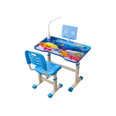 GENERICO - Escritorio Infantil Ajustable con Silla y Lámpara