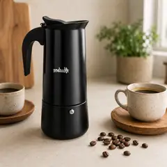 GENERICO - Cafetera Italiana Moka 9 Tazas Hudson Acero Inoxidable Espresso Para Inducción Café Premium