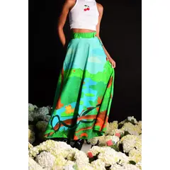 PINEAPPLES DON'T HAVE SLEEVES - Falda Midi con Estampado Parque Amacayacu