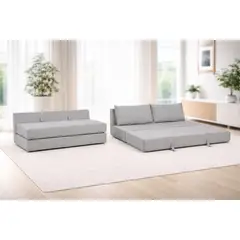SOFA MARKET - Sofa Cama Flip 2 Puestos Tela Gris
