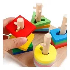 GENERICO - Juego De Madera Encaje Y Motricidad Fina Montessori, Multicolor