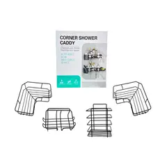 GENERICO - Esquinero Organizador De Baño Negro Elegante Moderno