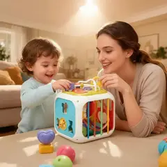 GENERICO - Cubo Didáctico 7 en 1 Sensorial Montessori para Bebés