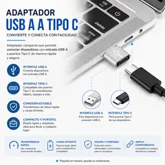 GENERICO - Conector USB A a USB Tipo C para Celular y PC