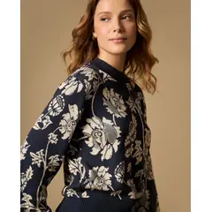 ESPRIT - Suéter para mujer tejido con diseño floral y cuello redondo para Diario