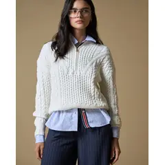 ESPRIT - Suéter para mujer cuello alto con cierre frontal y diseño atemporal
