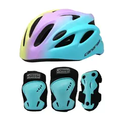 CANARIAM - Kit Protección Para Patinaje C1 + Casco Nova Talla S Color Azul