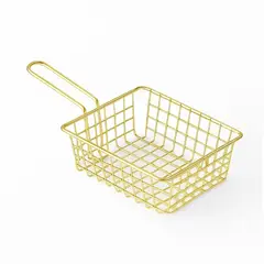 CHINA - Mini Cesta Para Servir Papas, Aros De Cebolla Y Fritos Dorado