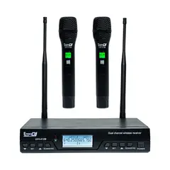 PRO DJ - Kit UHV-412M Micrófonos inalámbricos mano UHF 2 MICROFONOS