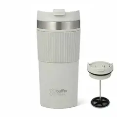 BUFFER FLASK - Termo Prensa Francesa Buffer Acero Inoxidable Portatil - Beige