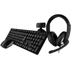 TRUST - COMBO 4 EN 1 DE OFICINA TECLADO INALÁMBRICO + MOUSE INALÁMBRICO + DIADEMA + CÁMARA WEB