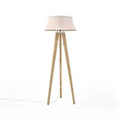 VENECIA - Lampara de Piso Reims 55x55x155cm Tela Champagne Natural