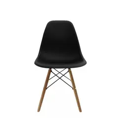 GENERICO - Silla para Comedor Negra con Patas de Madera