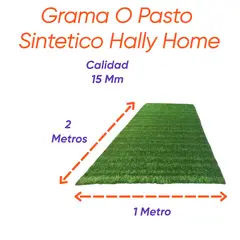 HALLY PET - Grama Sintetica 15mm 2 Mt x 1 Mt (2M2)