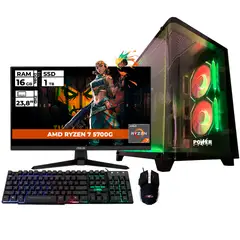 POWER GROUP - PC GAMER RYZEN 7-5700G 16GB RAM 1000GB SSD MONITOR 24 PERIFERICOS GAMER