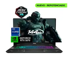 MSI - Portatil Gamer Cyborg 15 Intel Core 7 240H 16/ 1 TB SSD RTX 5070 8 GB Negro 15,6 Fhd