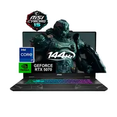 MSI - Portatil Gamer Cyborg 15 Intel Core 7 240H 64/1 TB SSD RTX 5070 8 GB Negro 15,6 Fhd