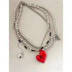 PHUKETT ACCESORIOS - Chunky Heart Collar Plateado