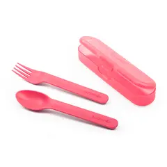SUAVINEX - Set Cuchara Tenedor Rosa 12+ Meses