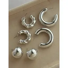 PHUKETT ACCESORIOS - Set Toscana Aretes Plateada