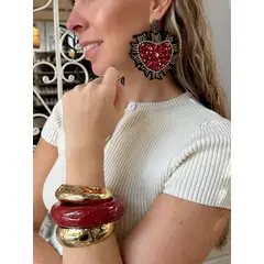 PHUKETT ACCESORIOS - New Glower Aretes Roja