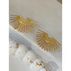 PHUKETT ACCESORIOS - Abanico Arete Dorada