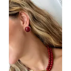 PHUKETT ACCESORIOS - Gema Arete Vinotinto