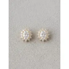 PHUKETT ACCESORIOS - Arete Moissanita Plateada