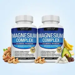 007PLUS - Magnesio Complex para Dormir Mejor y Quitar Estrés Aumenta Energía Natural Suplemento Magnesio x 2 unidades