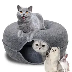 GENERICO - Cama Tunel Para Gatos Con Cremallera Tipo Donut Mascotas