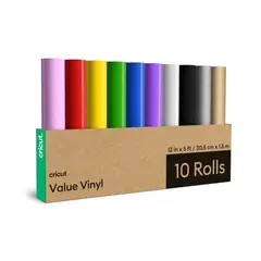 CRICUT - Pack x10 Rollos de Vinilo Adhesivo Permanente