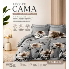 SIRENITAS - Juego de sabanas cama Sencilla Semi Doble Queen King Paraiso Gris