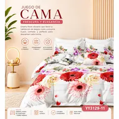 SIRENITAS - Juego de sabanas cama Sencilla Semi Doble Queen King Armonia Floral