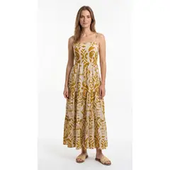 BELIFE - Vestido largo estampado con cargaderas para mujer