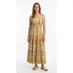 BELIFE - Vestido largo estampado con cargaderas para mujer