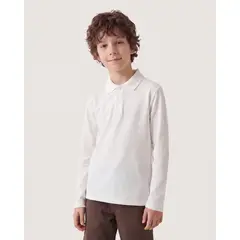 OSTU - Polo Infantil Niño Manga Larga Marca Crema #80118213
