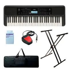 YAMAHA - Teclado Organeta Psr-e383 + Base + Pedal + Forro