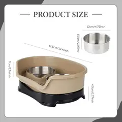 MILOPTS - Comedero Doble Antiderrame Para Perros Y Gatos Acero Inoxidable