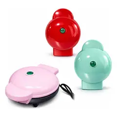 GENERICO - Mini Máquina para Donas de 7 Puestos Antiadherente Color Rojo