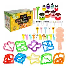 MILOPTS - Kit Cortadores Sandwich Figuras Frutas Lunch Box 45 Pzs