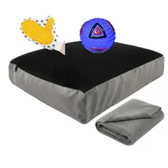 HALLY PET - Colchon Lavable Grande + Cobija Grande + Juguete + Guante Gris