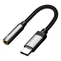 GENERICO - Adaptador Essager USB Tipo-C a 3.5 mm Negro