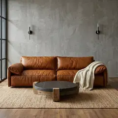 22 GRADOS DECORACION - Sofá Geras 200cm x 100cm Cuero natural