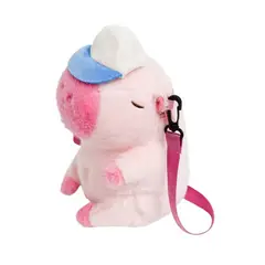 X - Bolso capibara rosa 20x15 cm con correa cruzada ajustable