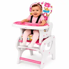 MUNDO BEBE - Silla Comedor Escritorio Bebe Niña Infantil 2en 1 Reclinable ref230e